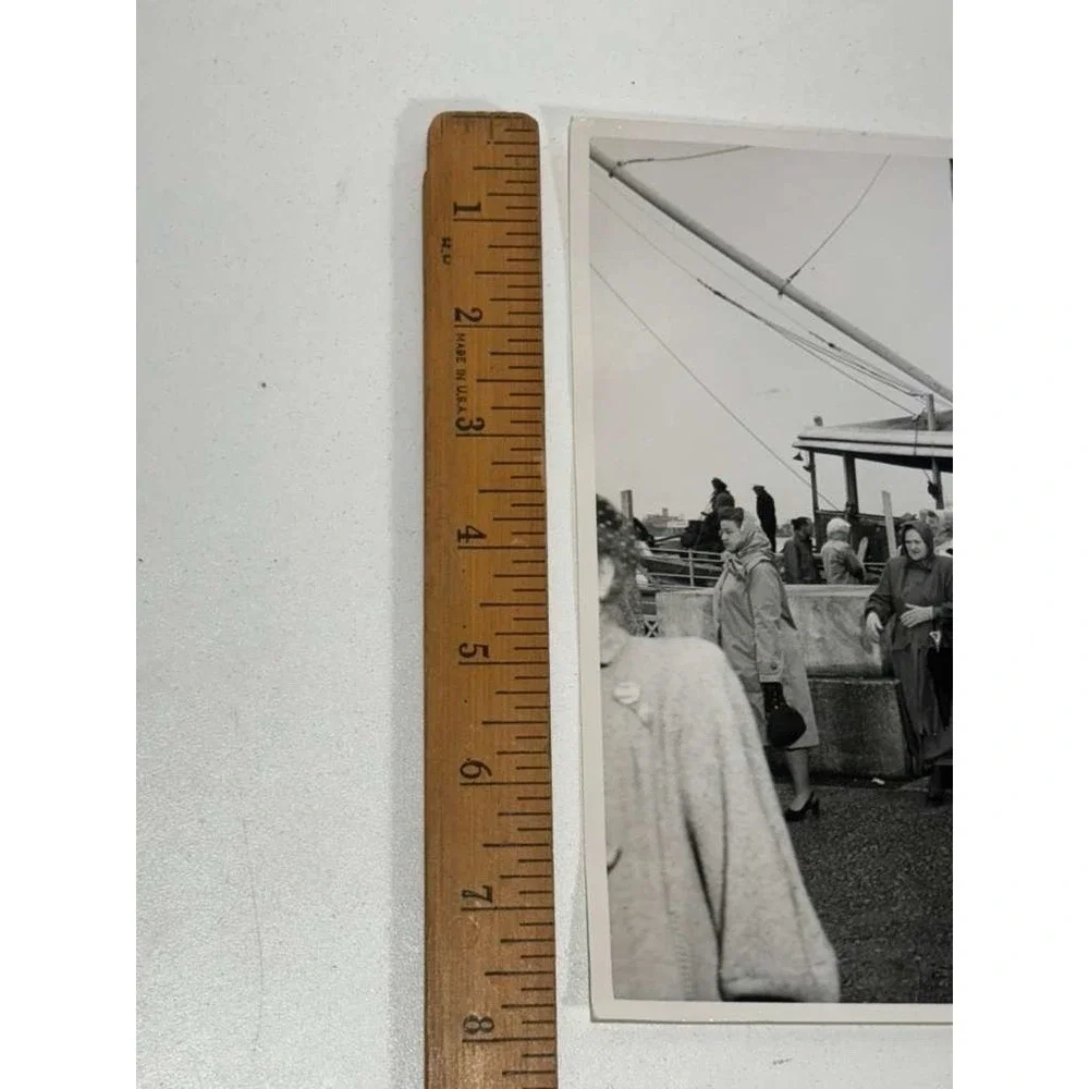 Antique Photograph Of Passengers Boarding A Large Riverboat SS President? 1930's